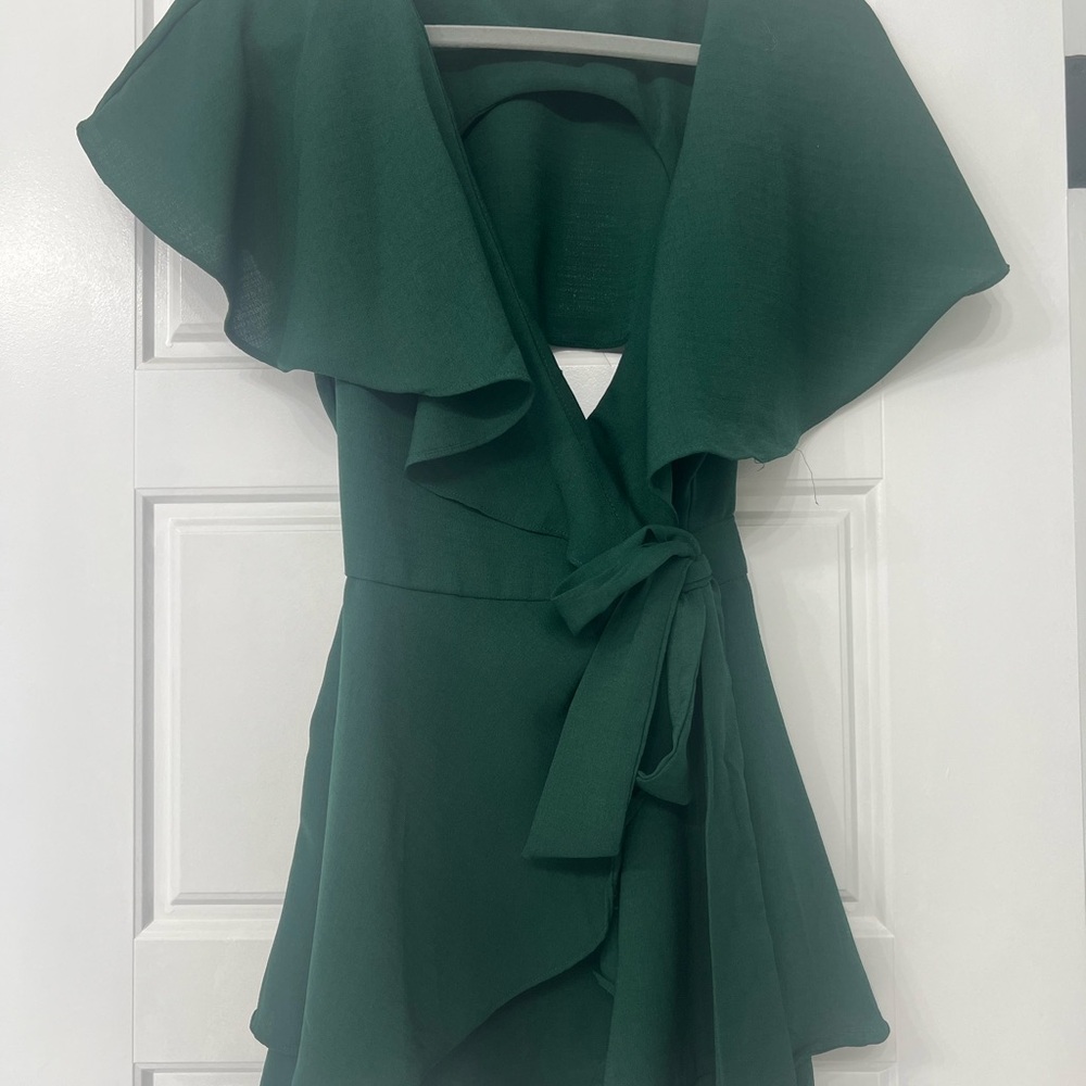 Green wrap romper